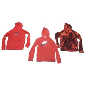 Nike Red and Patterned Hoodie Trio